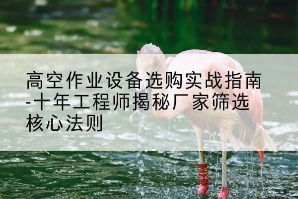 金坛剪叉式升降机厂家-高空作业设备选购实战指南-十年工程师揭秘厂家筛选核心法则
