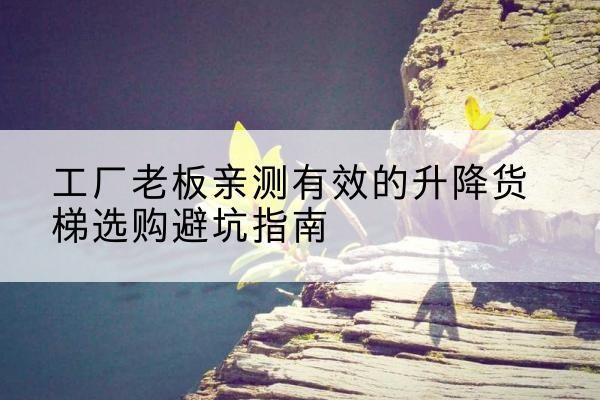 金坛升降货梯怎么选-工厂老板亲测有效的升降货梯选购避坑指南